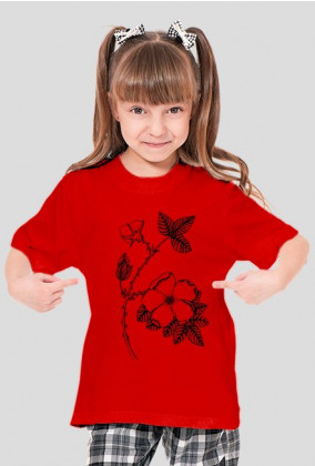 Kwiat dzika róża - koszulka dziewczęca