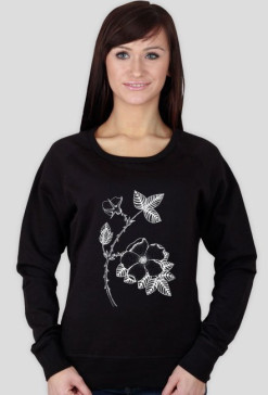 Kwiat dzikiej róży - bluza czarna