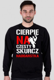 BLUZA BEZ KAPTURA CIERPIĘ NA CZĘSTY SKURCZ NADGARSTKA CZARNA MOTOCROSS