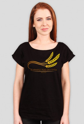 Koszulki chrześcijańskie - damska "Karmisz nas" (wzór 4)