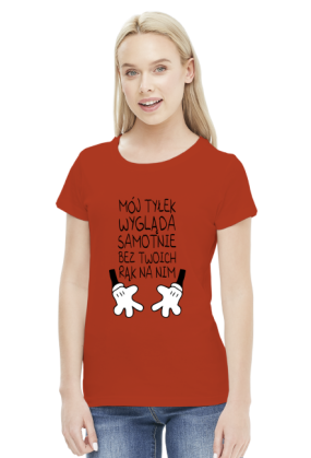 Mój tyłek wygląda samotnie v2 (bluzka damska) ciemna grafika