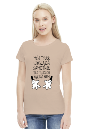 Mój tyłek wygląda samotnie v2 (bluzka damska) ciemna grafika