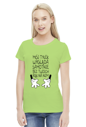 Mój tyłek wygląda samotnie v2 (bluzka damska) ciemna grafika