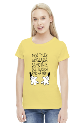 Mój tyłek wygląda samotnie v2 (bluzka damska) ciemna grafika