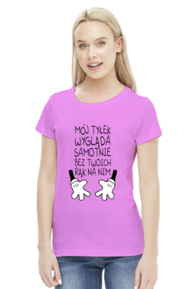 Mój tyłek wygląda samotnie v2 (bluzka damska) ciemna grafika