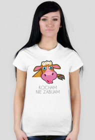 T-shirt - kocham nie zabijam (krowa Basia)