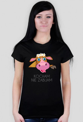T-shirt - kocham nie zabijam (krowa Basia)