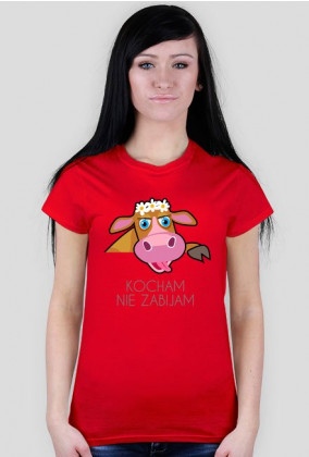T-shirt - kocham nie zabijam (krowa Basia)