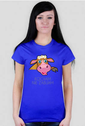 T-shirt - kocham nie zabijam (krowa Basia)