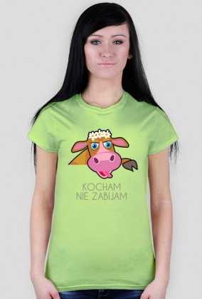 T-shirt - kocham nie zabijam (krowa Basia)