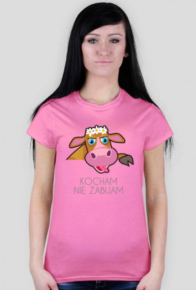 T-shirt - kocham nie zabijam (krowa Basia)