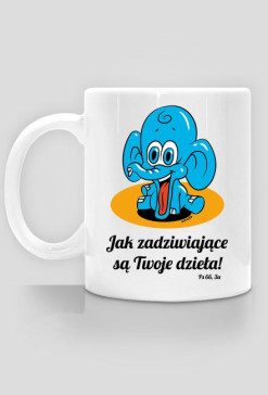Zdziwiony słonik (kubek) - #BoskieKoszulki