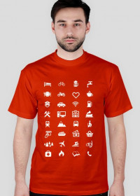Koszulka podróżnika z 34 ikonami do podróży