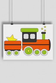 Plakat z bajkową Ciuchcią