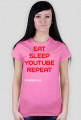 Koszulka EAT, SLEEP, YOUTUBE, REPEAT