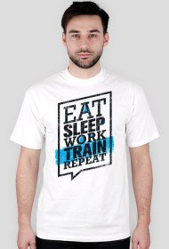 Koszulka Eat Sleep Work Train Repeat - Black/Blue