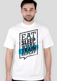 Koszulka Eat Sleep Work Train Repeat - Black/Blue