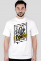 Koszulka Eat Sleep Work Train Repeat - Black/Yellow