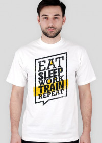 Koszulka Eat Sleep Work Train Repeat - Black/Yellow
