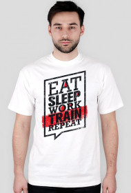 Koszulka Eat Sleep Work Train Repeat - Black/Red
