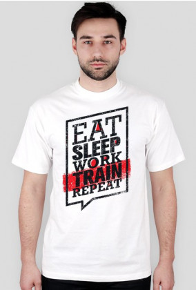 Koszulka Eat Sleep Work Train Repeat - Black/Red