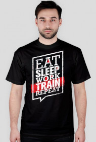 Koszulka Eat Sleep Work Train Repeat - White/Red