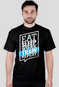Koszulka Eat Sleep Work Train Repeat - White/Blue