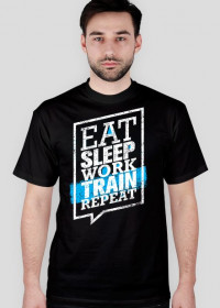 Koszulka Eat Sleep Work Train Repeat - White/Blue