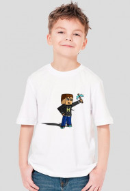 MineCraft Koszulka Dziecięca-Biała