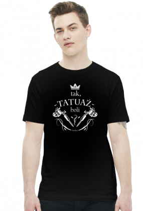 Koszulka Czarna Meska - Tak,Tatuaż Boli Bardzo