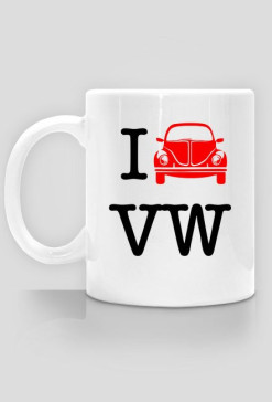 Kubek z nadrukiem " I love VW"
