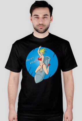 Koszulka z kobietą na bombie "Nose Art"