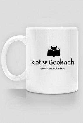 Kubek Kot w Bookach b&w