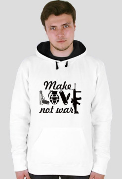 Bluza Make Love Dual Hoodie White