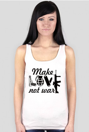 Make Love Woman Tank Top White