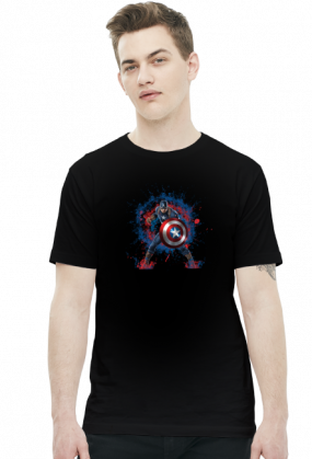 Marvl - Capitan America T-shirt męski czarny