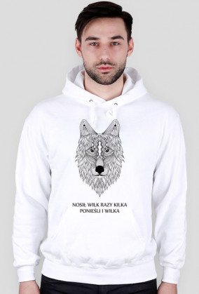 Bluza Wilk Man Hoodie White