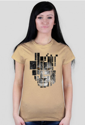 Pixel lion - damski t-shirt