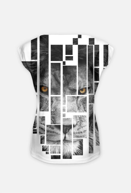 Pixel lion - damski t-shirt fullprint