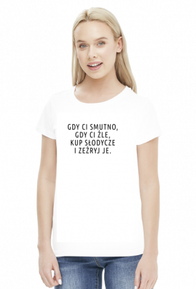 Gdy Ci smutno (bluzka damska) ciemna grafika