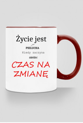 Kubek kolorowy życie jest jak pielucha