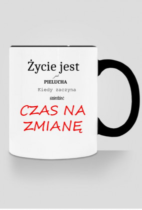 Kubek kolorowy życie jest jak pielucha