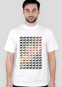 koszulka męska w konie, koszulka kolorowe stado koni