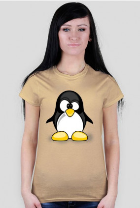 Koszulka damska z krotkim rekawkiem Zezowaty pingwin
