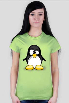 Koszulka damska z krotkim rekawkiem Zezowaty pingwin