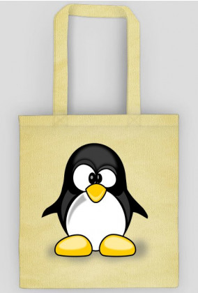 Bawelniana torba ekologiczna na zakupy Zezowaty pingwin