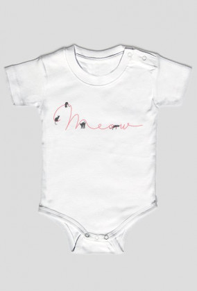 body dziecięce MEOW białe