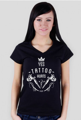 T-shirt "YES TATTOO HURTS A LOT" ENG