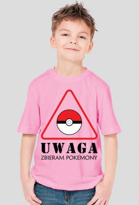 Koszulka UWAGA ZBIERAM POKEMONY chceto!