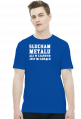Słucham metalu ale w czarnym jest mi gorąco - biały napis